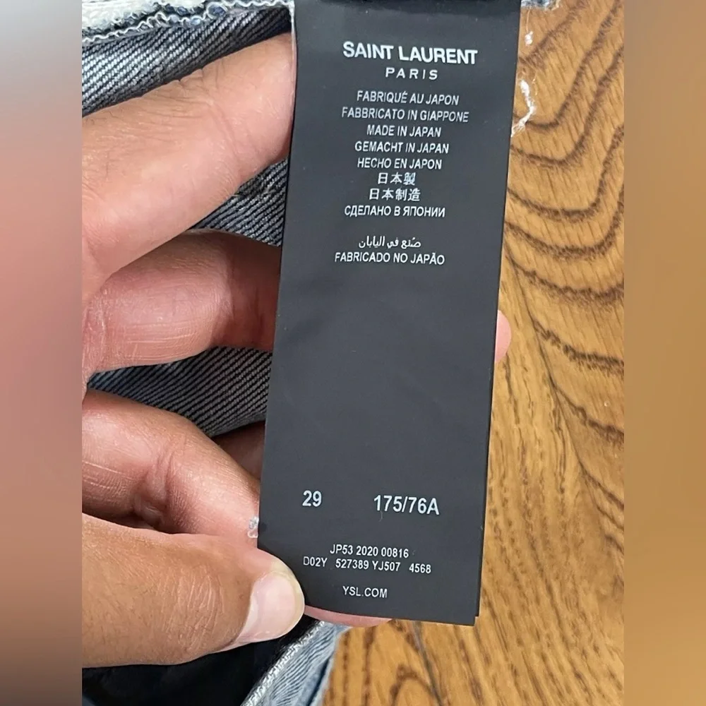 Saint Laurent Jeans Tapped Skinny Fit Blue Men’s Size 29 - Picture 7 of 10